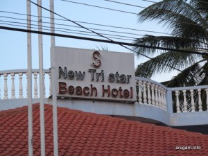 Sign atop the hotel