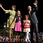 Obama, Michelle and Sasha and Malia