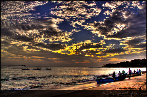 Sunrise at Arugam Bay Beach, Sri Lanka. October 2009. 