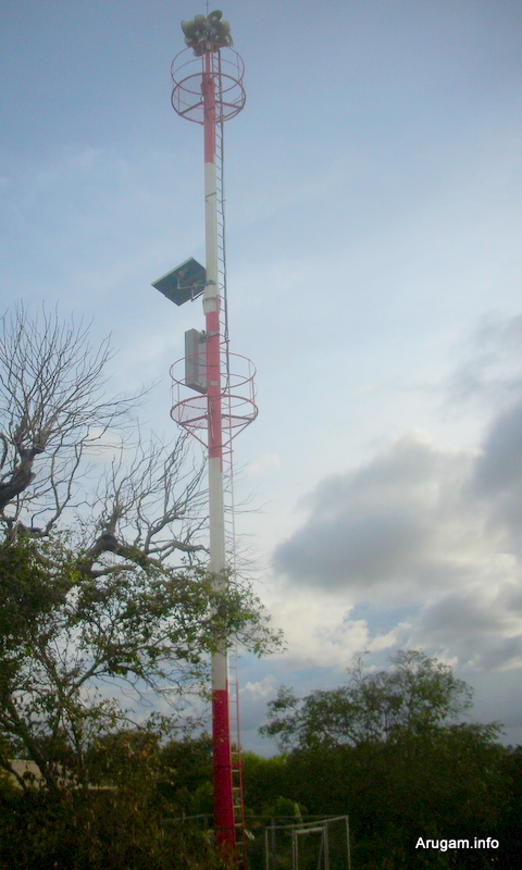 S.L. Government Tsunami Warning Tower situated on a hill overlooking Arugam Bay